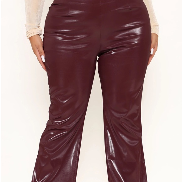 Fashion Nova Other - These leather pants from fashion nova maroon colour in  3XL  tags still attached